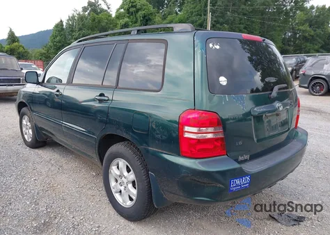 2001 Toyota Highlander V6 из США, поврежденный, VIN JTEGF21A210021767